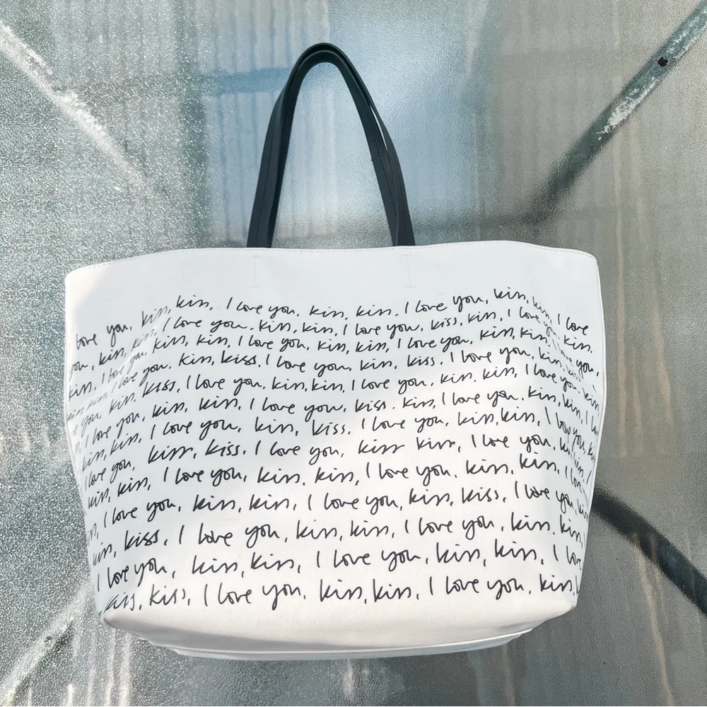 Kate Spade Sold Out Heart It Penelope White Canvas Tote Bag Sweet - Picture 3 of 15